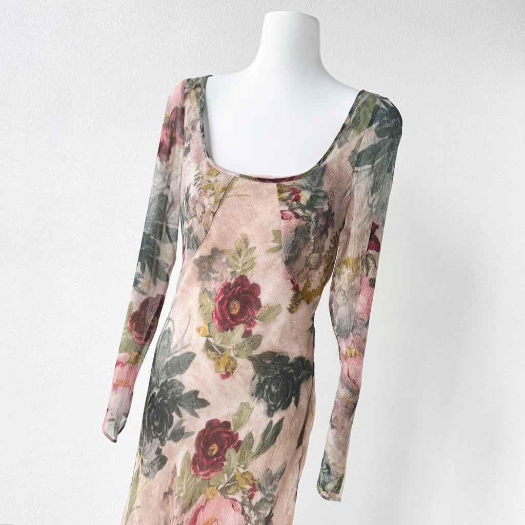 The Inka Floral Print Square Neck Bohemian Maxi Dress